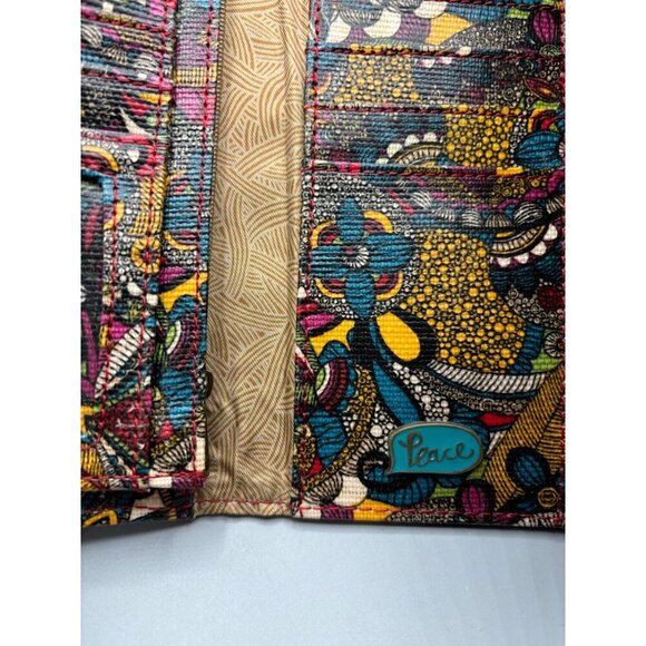 Sakroots Red Boho Wallet Coated Canvas Tri-Fold - Picture 5 of 8